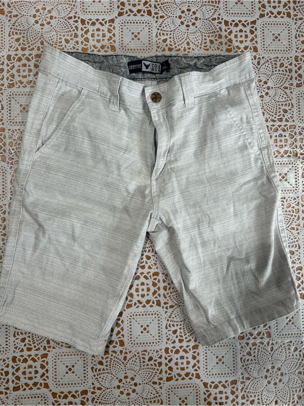 Company 81 Men’s Size 29 Beige Heather Stretch Chino Shorts 9” Inseam